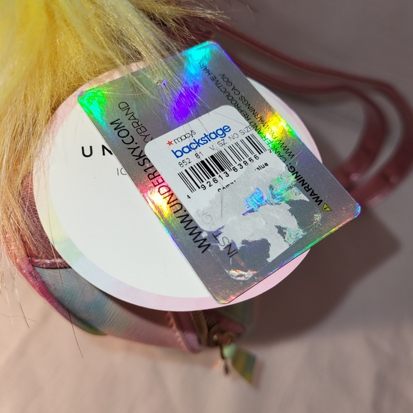UNDERONESKY Unicorn Tie Dye Rainbow Pastel Princess Mini Zippered Backpack NWT - Picture 7 of 16